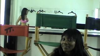 Black mistresses with strapon behind the scenes